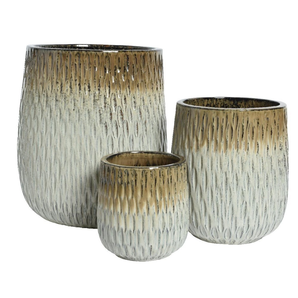 SET 3 VASI TERRACOTTA BRONZE H